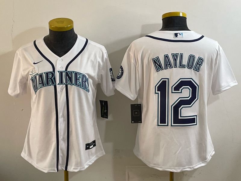 Youth Seattle Mariners #12 Naylor White Game 2026 Nike MLB Jersey style 01->youth mlb jersey->Youth Jersey